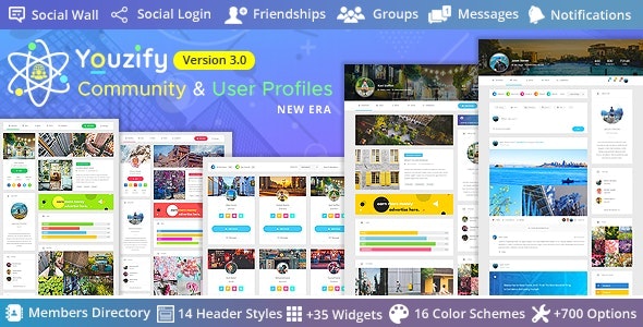 Youzify v3.4.7 - BuddyPress Community & WordPress User Profile Plugin-第一书单资源